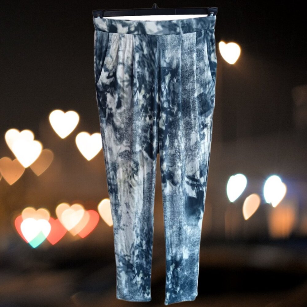 Matty M Women’s Pull On Marbled Soft Pants Gray/White Size XS